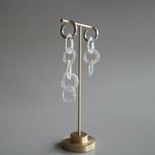 結 – 金屬鉤織耳飾　銀色款