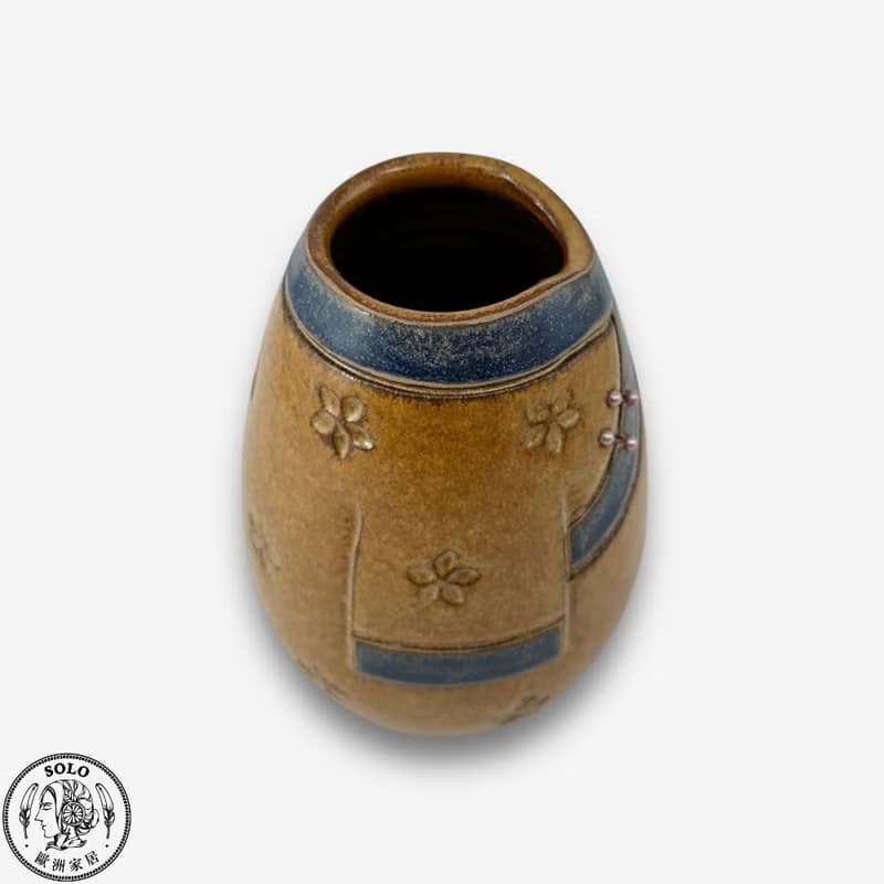 SOLO歐洲家居-手工台灣陶 古風典雅小花器 13cm 花盆 擺件