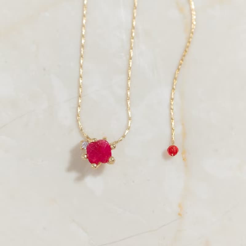 【摩羯座生日石】石榴石 Garnet 天然石項鍊 韓國製造