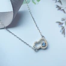 天然丹泉石  坦桑石 葫蘆 純銀項鍊 優雅氣質 火光燦爛 雙色設計