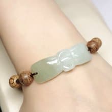 冰飄綠翡翠蝴蝶結編織手鍊| 天然緬甸玉翡翠A貨|送禮