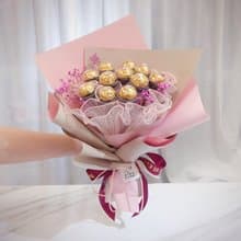 一心一意金莎花束/11顆金莎 /永生花 情人節花束 生日禮物 金莎花