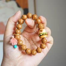 天然星星猴頭卡皮吧拉手鏈搭配卡皮巴拉漢堡包文玩猴頭手鏈水豚君