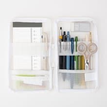 便攜商務辦公學生燒餅包文具盒手帳證件網眼透明收納筆袋