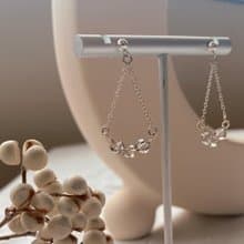 傾傾一笑 純銀耳環/茶晶 耳夾 天然石