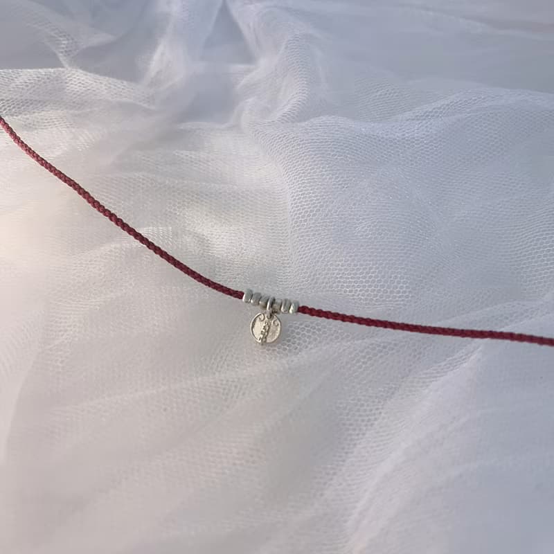 S925純銀八方來財小圓牌極細腳鏈 紅繩腳鏈 交換禮物 可改手鏈
