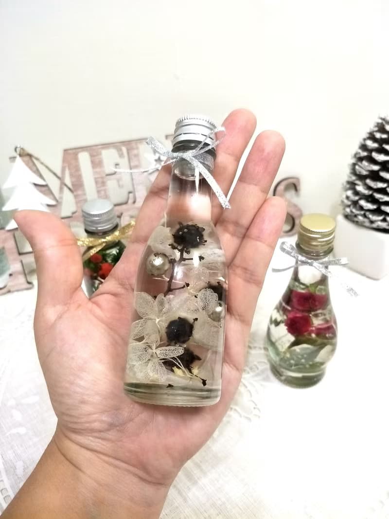  l 迷你瓶水躍花 l *心意*祝福*療癒*ハーバリウム*Herbarium*裝飾*不凋花*恆星花*永生花*交換禮物
