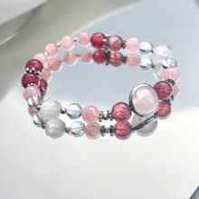 粉晶 草莓晶 白水晶 水晶 手鏈 手鍊 洛神 愛情 姻緣 禮物 人緣