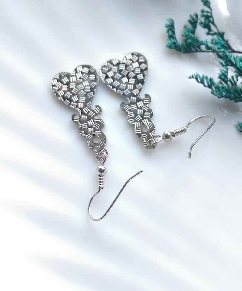 Vintage Jewelry 西洋古董飾品 景泰藍 紅綠 流紋 耳勾 針式耳環