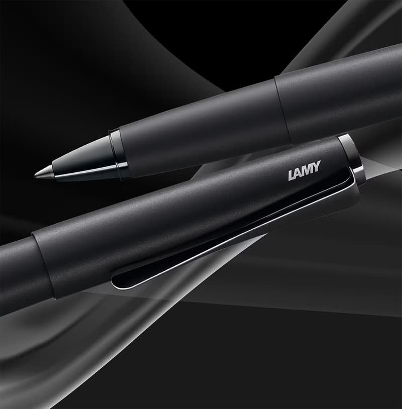 【雷雕免費刻字】LAMY 鋼珠筆+筆袋禮盒 / studio   - 奢華極黑