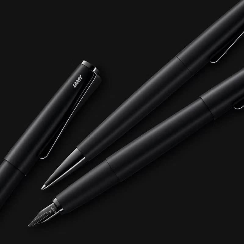 【雷雕免費刻字】LAMY 鋼珠筆+筆袋禮盒 / studio   - 奢華極黑