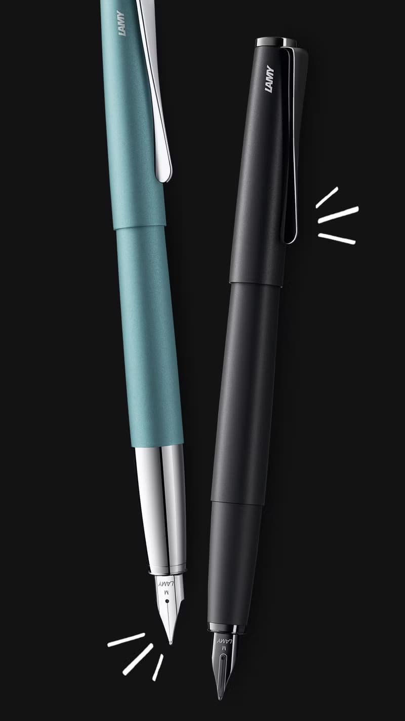 【雷雕免費刻字】LAMY 鋼珠筆+筆袋禮盒 / studio   - 奢華極黑