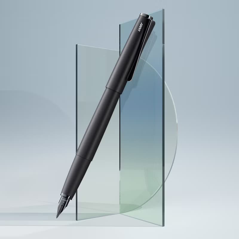 【雷雕免費刻字】LAMY 鋼珠筆+筆袋禮盒 / studio   - 奢華極黑