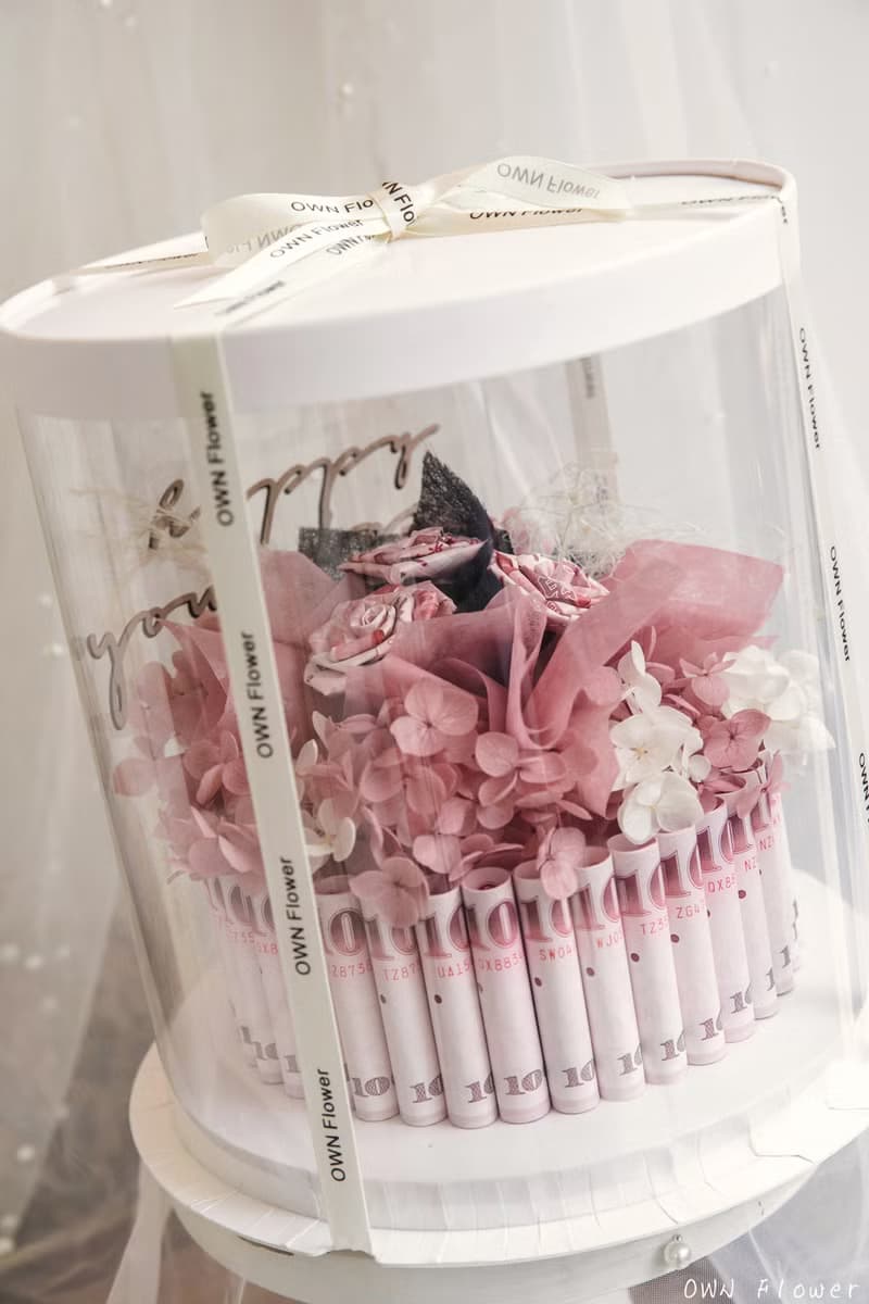鈔票蛋糕/有錢花蛋糕/錢花蛋糕/生日禮物/永生蛋糕花/生日花束/花