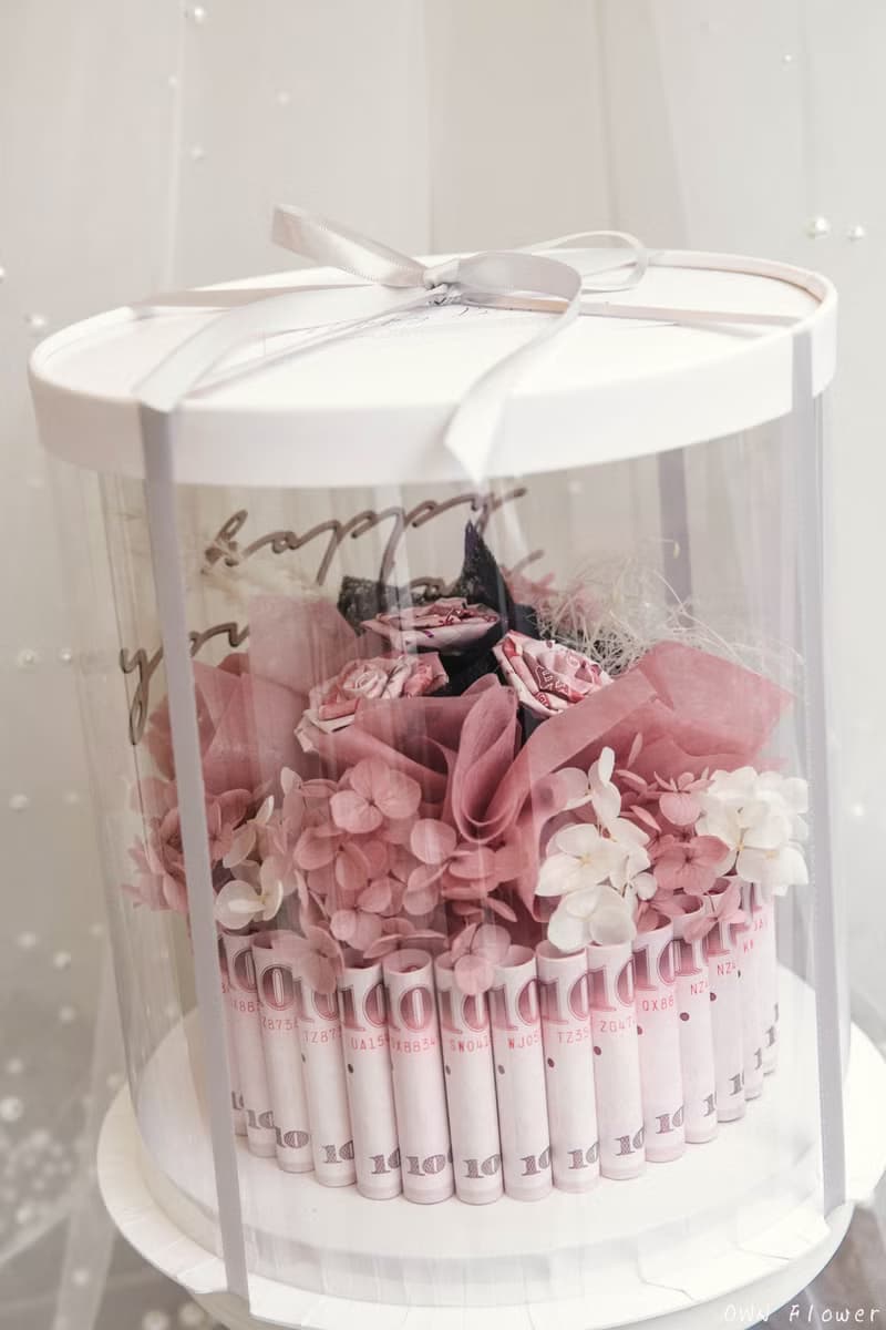 鈔票蛋糕/有錢花蛋糕/錢花蛋糕/生日禮物/永生蛋糕花/生日花束/花