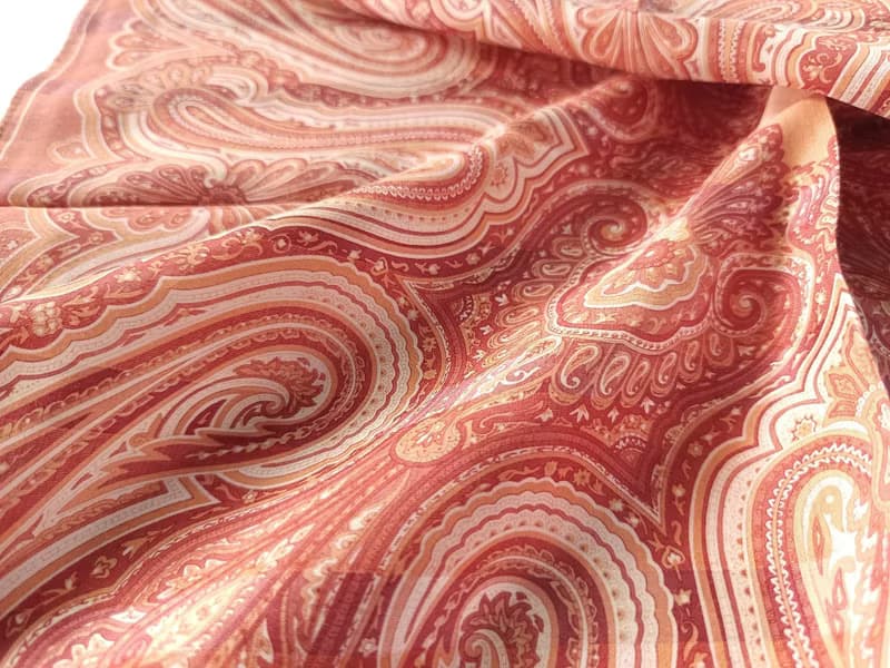 Yves Saint Laurent Vintage Silk Scarf Paisley Motif Baroque 21.5 x 21.5 inches