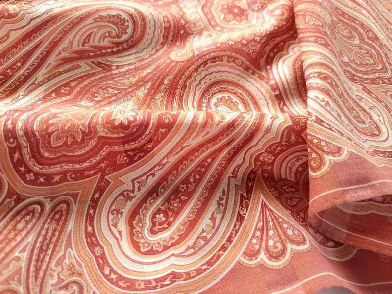 Yves Saint Laurent Vintage Silk Scarf Paisley Motif Baroque 21.5 x 21.5 inches
