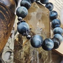 天然藍虎眼手串|強光感|拉絲感|願望之石|Tiger's eye blie