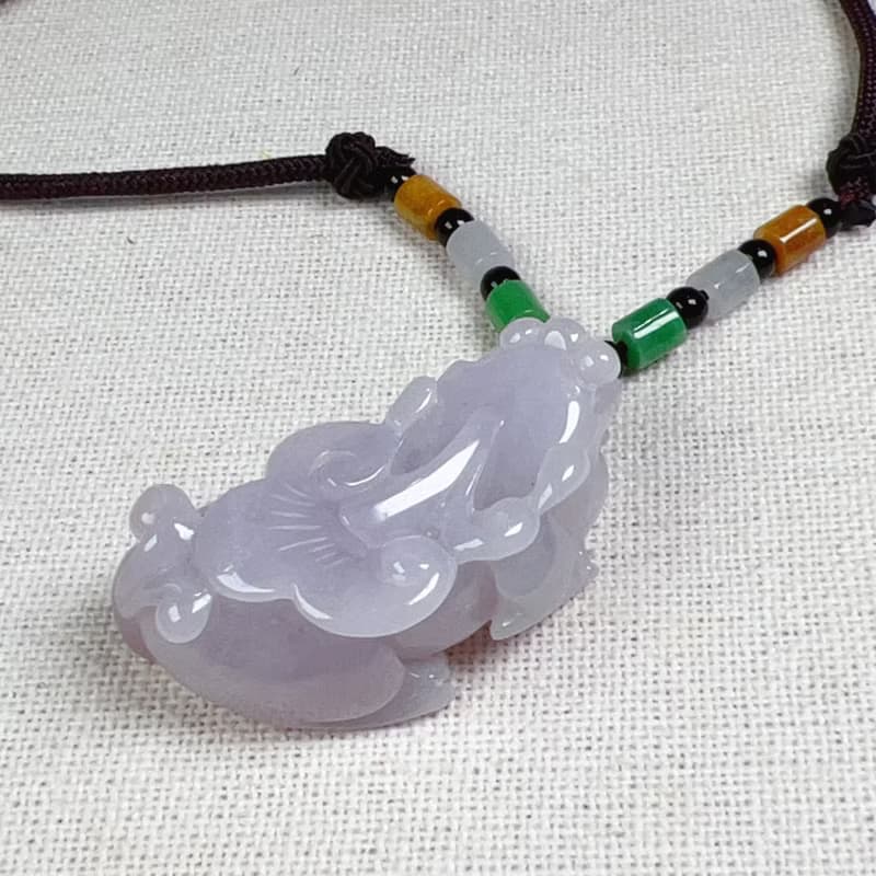 【招財神獸】冰種紫羅蘭貔貅項鍊 | 天然緬甸翡翠A貨 | 送禮
