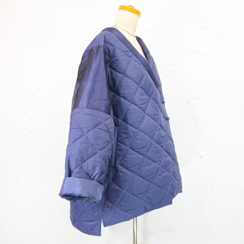 Aman No.38 盤扣秋冬鋪棉保暖貼心小棉襖 藍