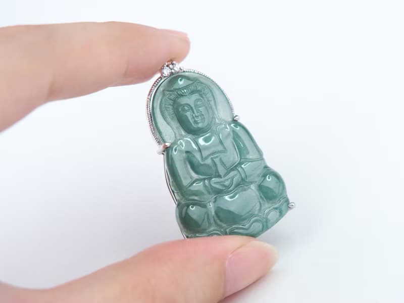 伴願祝福 | 玻璃種藍水 / 觀音項鍊 | 天然寶石項鍊