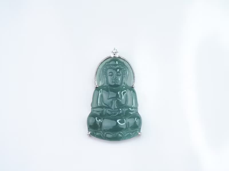 伴願祝福 | 玻璃種藍水 / 觀音項鍊 | 天然寶石項鍊