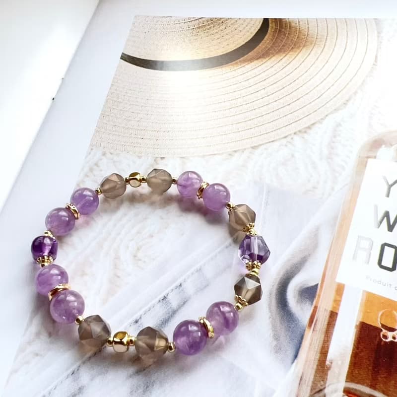 紫水晶灰玉髓手鍊