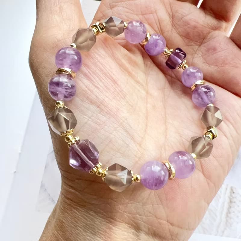 紫水晶灰玉髓手鍊