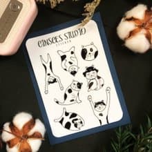 你今天有貓病嗎-黑白透明貼紙 手帳 文具 筆電 行李箱