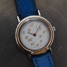 HERMES エルメス メテオール ウォッチ 腕時計 レディース ブルー ヴィンテージ