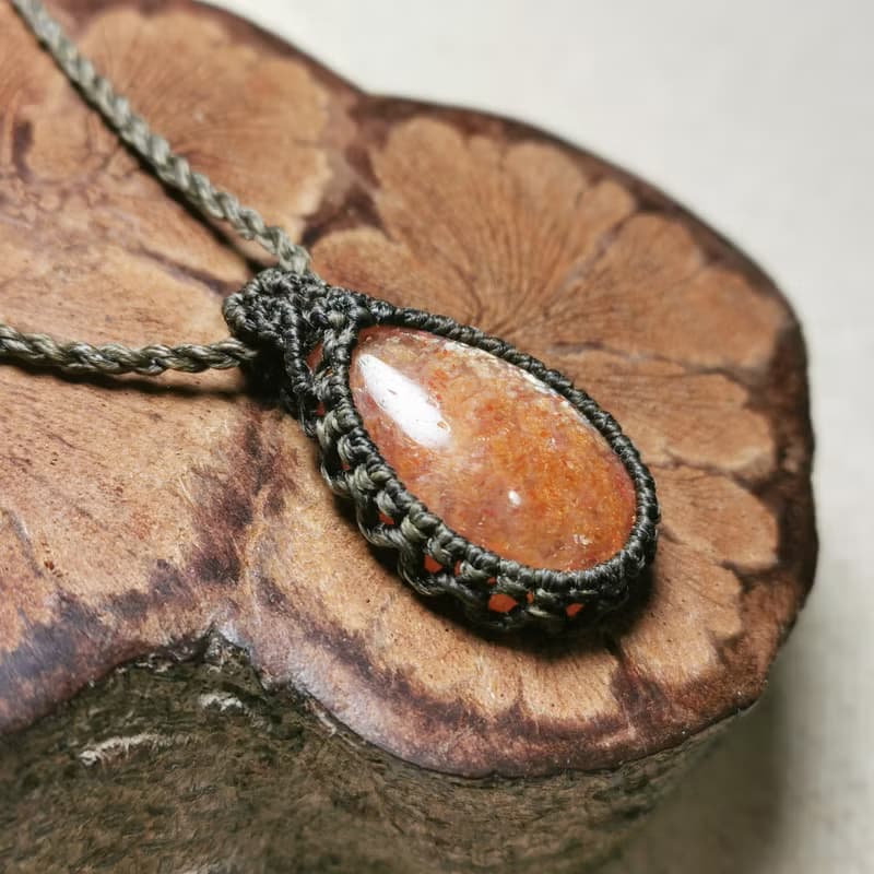 太陽石/豐盛亮片-純粹系列/蠟線編織系列/項鍊可調長度