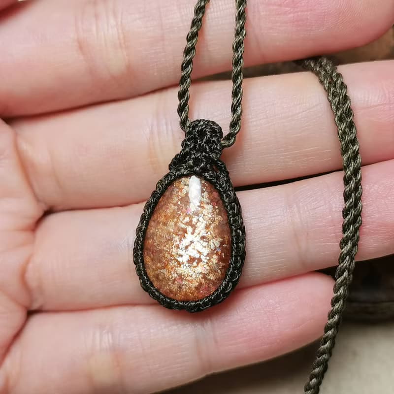 太陽石/豐盛亮片-純粹系列/蠟線編織系列/項鍊可調長度