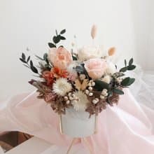 永生盆花 大地色系永生花 大理石紋 開幕盆花 祝賀花禮 生日禮物