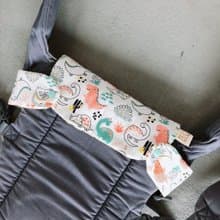 彩色恐龍 手製六層紗 前後兩用背巾用口水墊