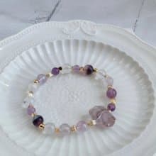 紫夜- 加強表達 專注力 手作水晶手鍊  紫水晶/超七/藍針