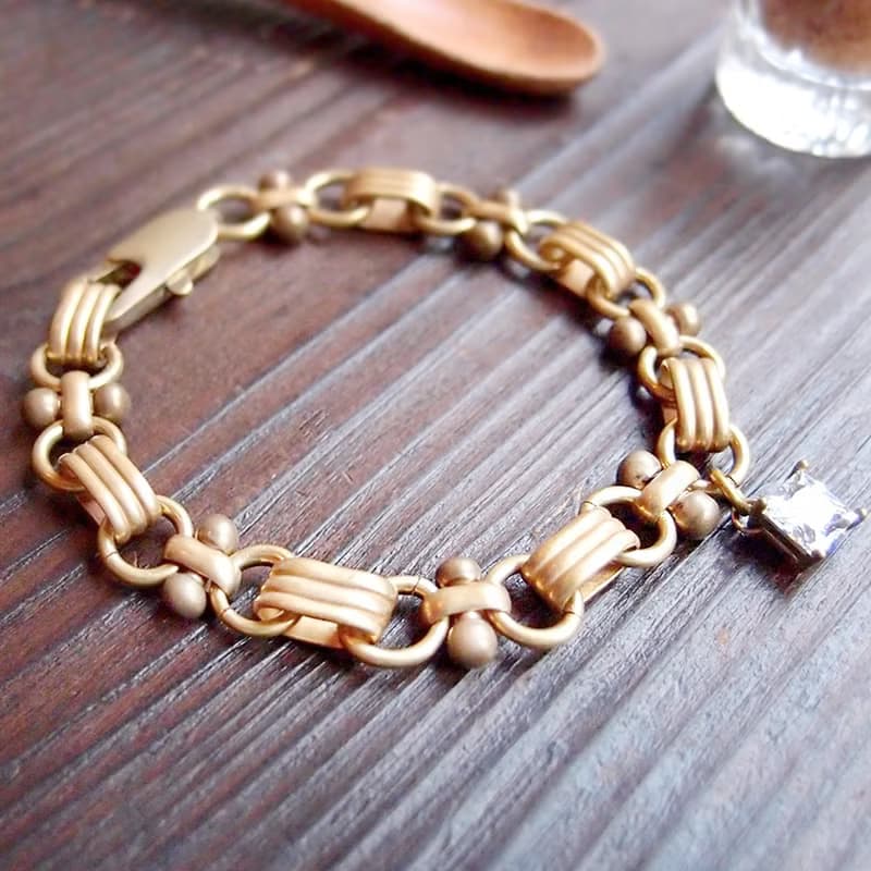 VIIART。天河。鋯石鑽黃銅手鍊