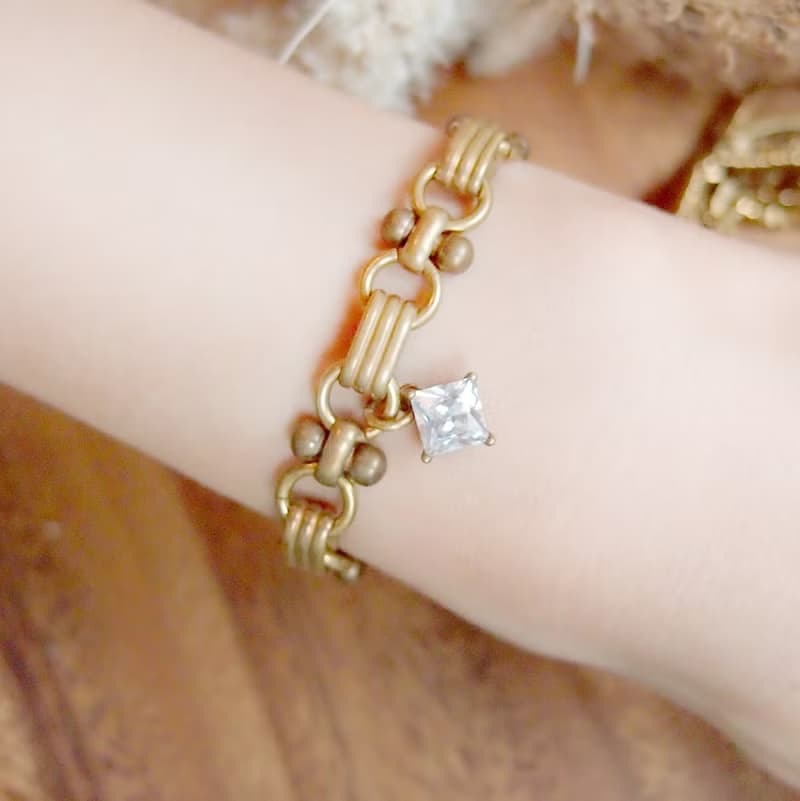 VIIART。天河。鋯石鑽黃銅手鍊