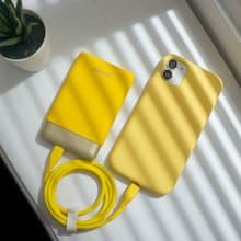 omars炫彩系行動電源+矽膠快速輸充電線Type C to Lightning (黃)