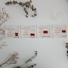 Coffee coaster set 4 PCS hand embroidered 100% cotton fabric