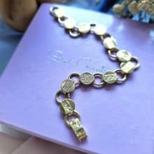 1959年SARAH COV金花紋手鍊/復古珠寶首飾/美國西洋古董