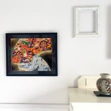 色打掛からつくるアートパネル　vintage 友禅着物 和モダン 和風インテリア プレゼント 扇 鶴 結婚祝 新築祝 長寿祝 縁起物 額装インテリア　34