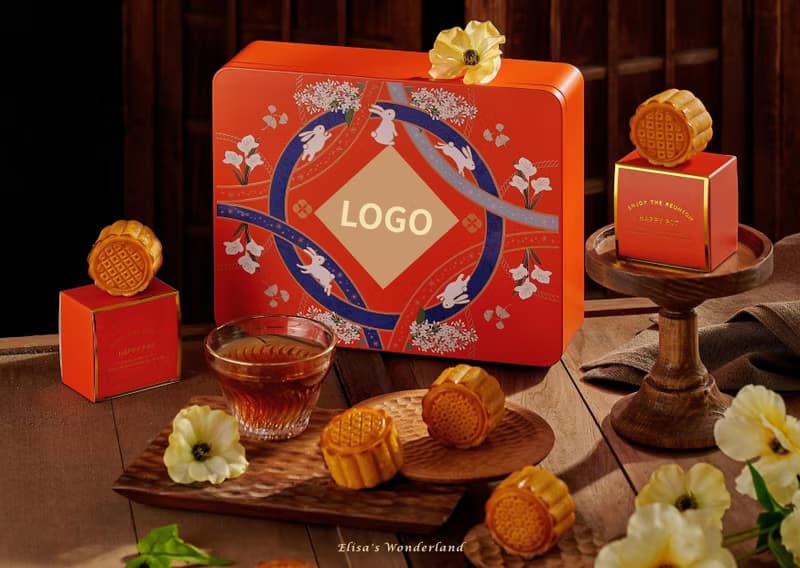 【金月流心】中秋奶黃流心月餅禮盒 (鐵盒封面可印製LOGO)