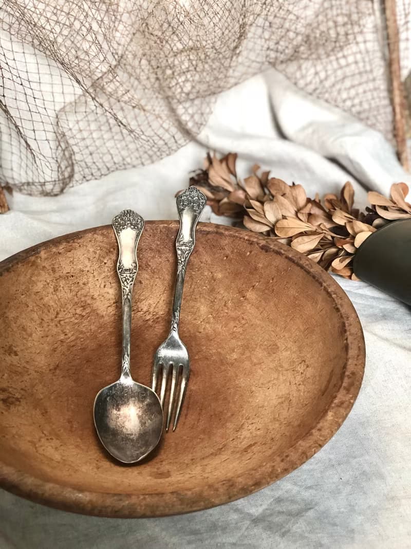 百年銀器 1906年美國 WM Rogers&Son鍍銀湯匙叉子 2件組