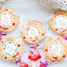 婚禮小物 典雅玫瑰風格 滿滿愛 扎絲簡版 古早味麥芽餅 (4款貼紙)