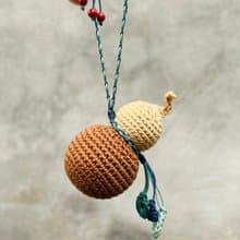 春秋手作 | 鉤織 雙色 葫蘆 掛飾 擴香 帝王砂 | 現貨 選色
