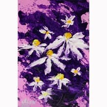 Daisy Painting Flower Oil Original Art Small Chamomile Painting Tiny Impasto Oil