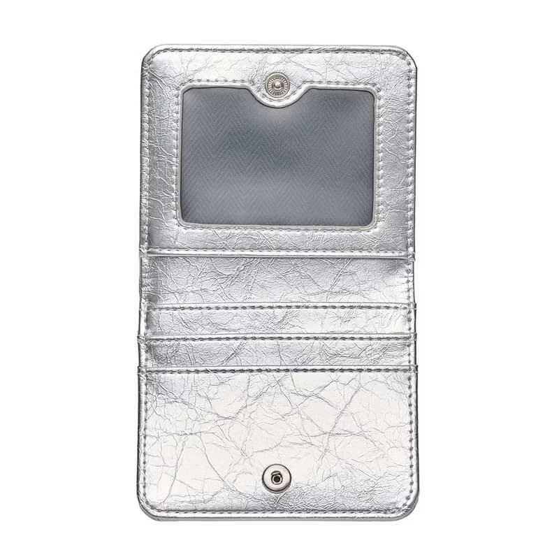 Daisy Photo Slot Half Wallet Bill Card Wallet silver