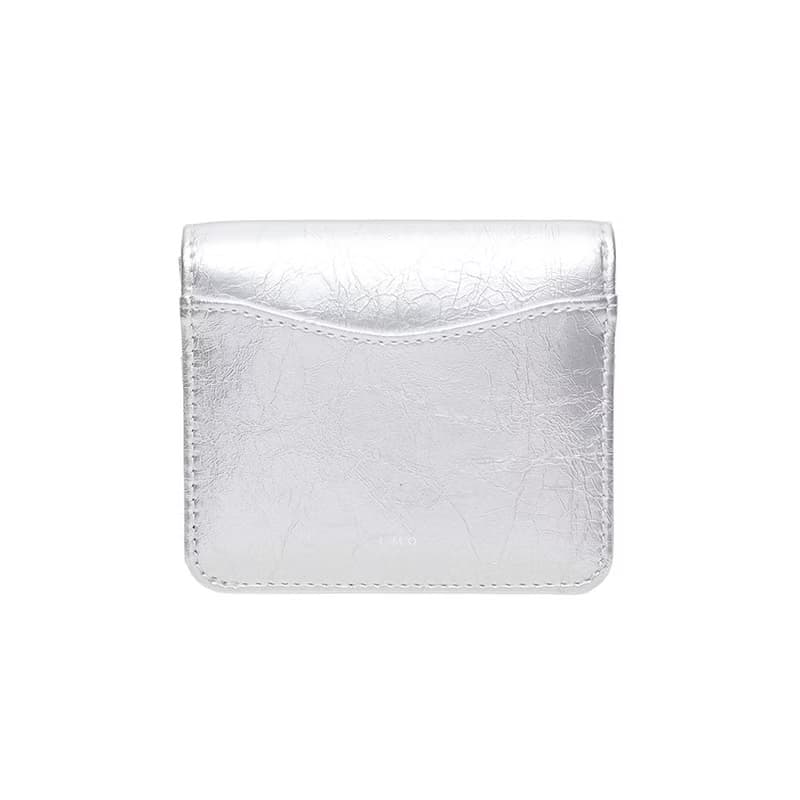 Daisy Photo Slot Half Wallet Bill Card Wallet silver