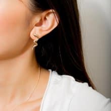 Snake Earrings 純銀鍍18K波波紋蛇造型耳環 新年禮物