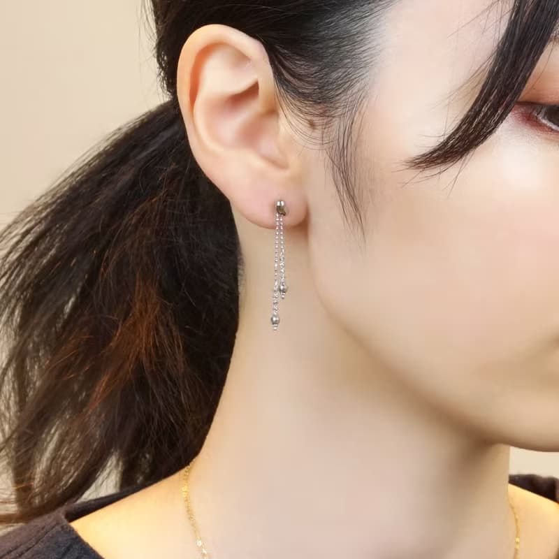 【Second Earrings】 鉑金豆耳環
